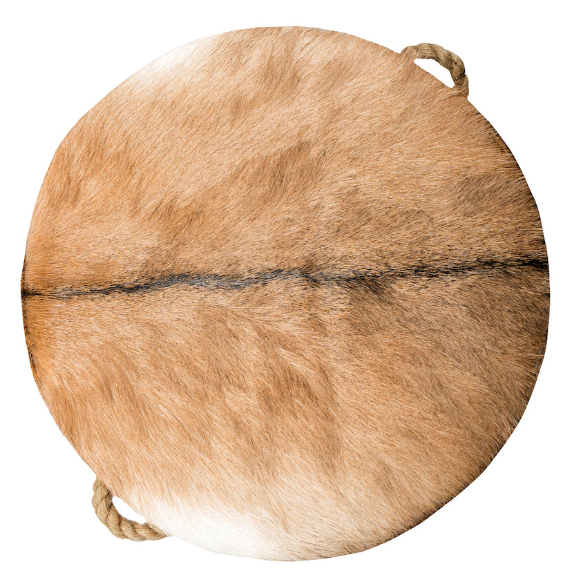 Escano Ottoman - Brown and White Etched