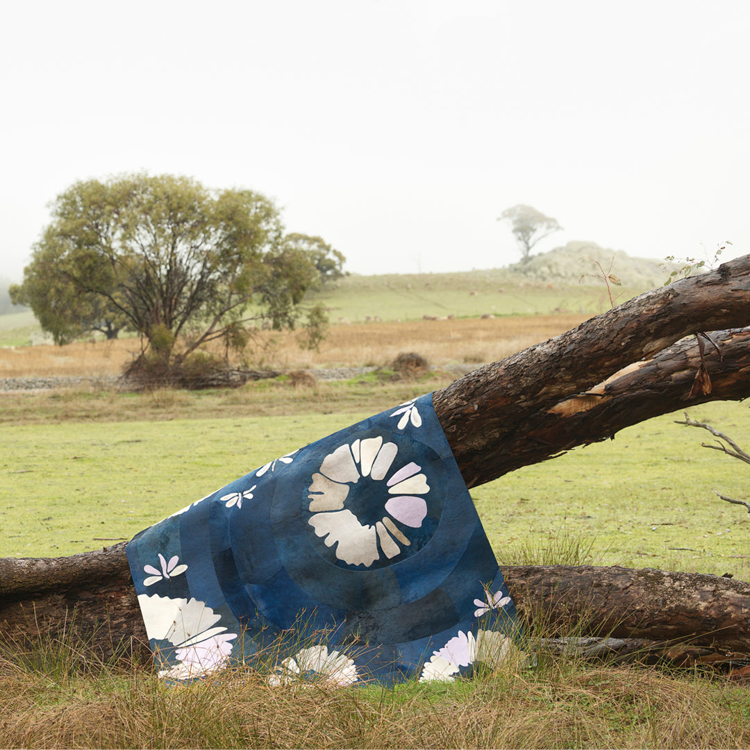 Shibori Rectangle Rug - Blue