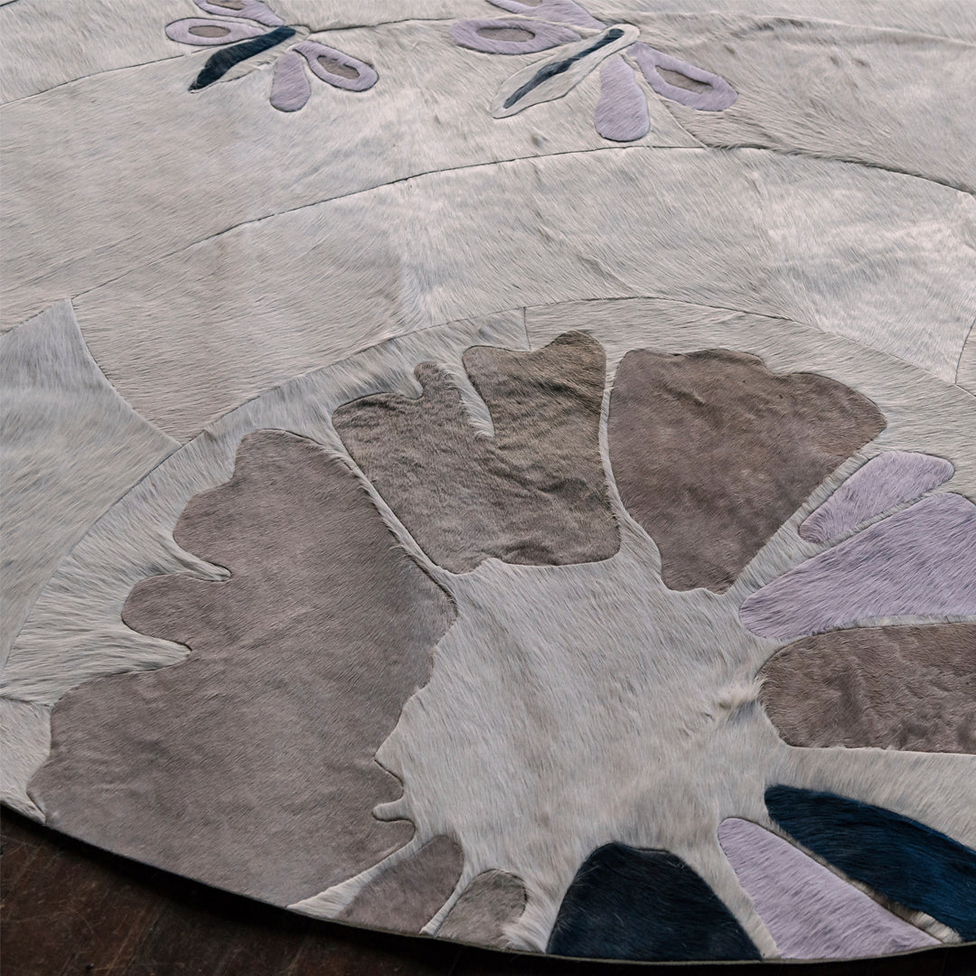 Shibori Round Rug Lavender
