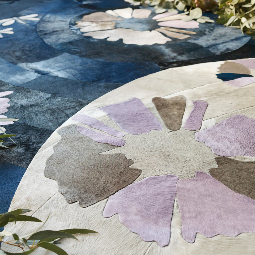Shibori Round Rug Lavender