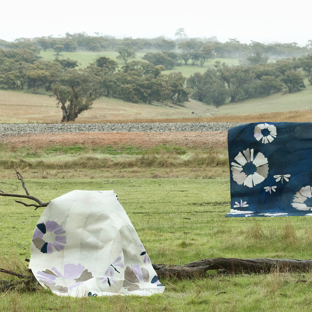 SHIBORI WHITE AND LAVENDER SAMPLE
