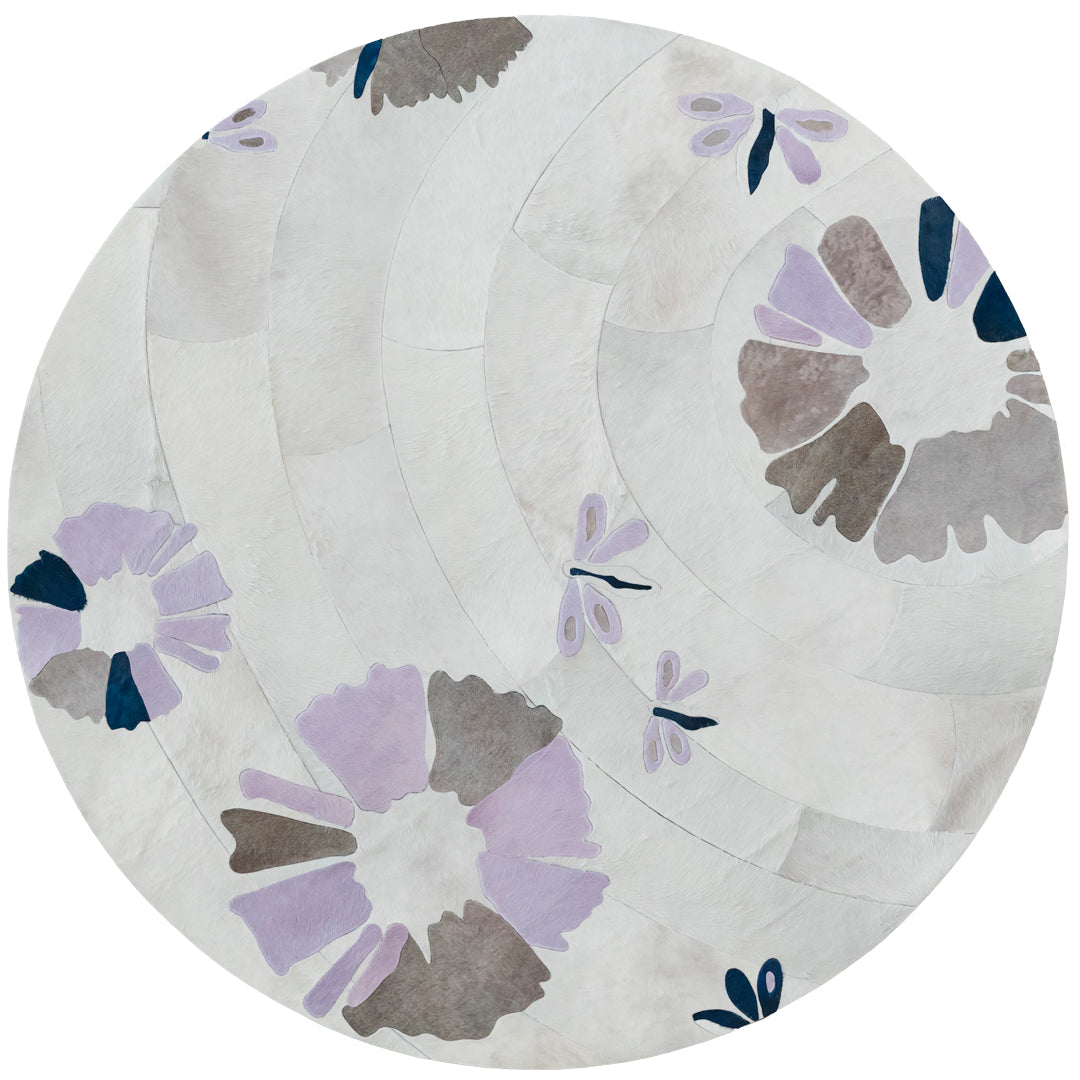 Shibori Round Rug Lavender