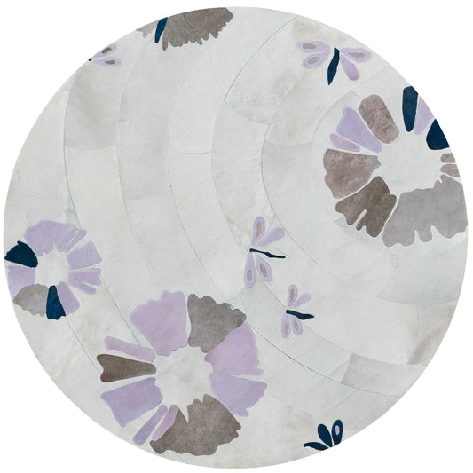 Shibori Round Rug Lavender