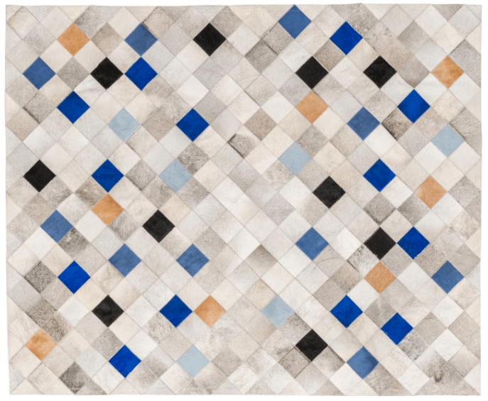 Falling Squares Rug - Blue