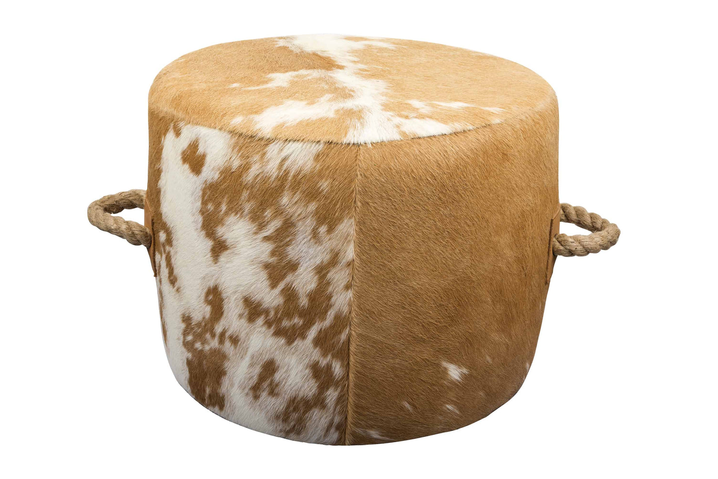 Escano Ottoman - Brown and White