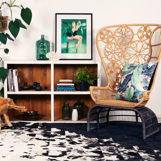 Bring art deco touches to your home with a cowhide rug