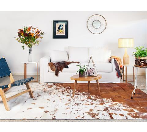 How to style a rustic home with cowhide rugs