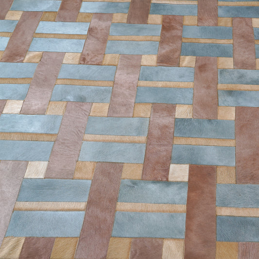 Cestino Taupe, Blue and Caramel Sample